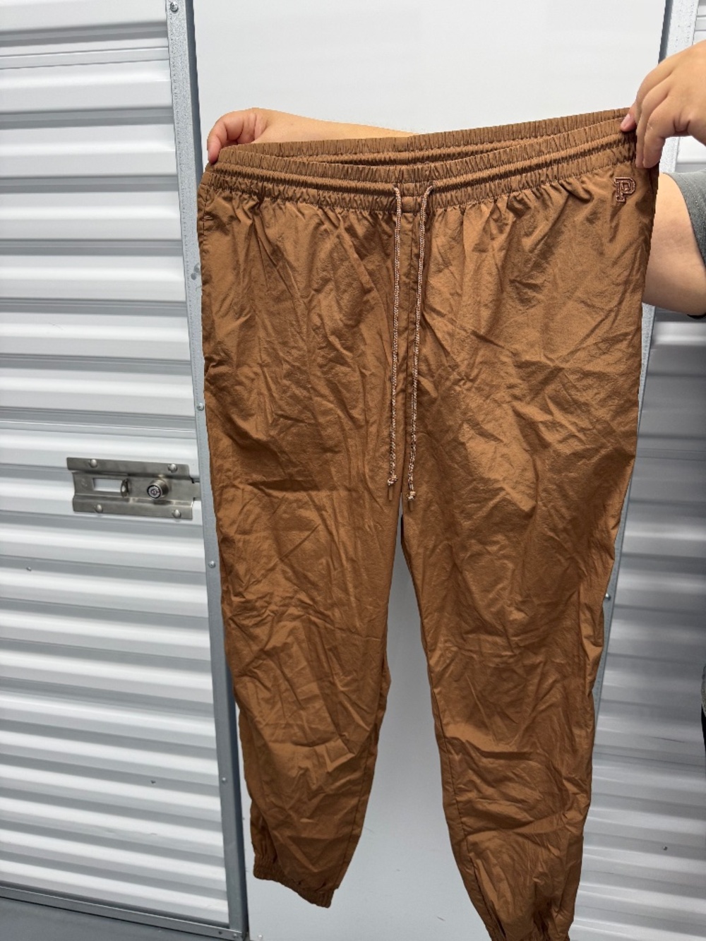 PINK Active Women's Brown Nylon Jogger Pants Size L